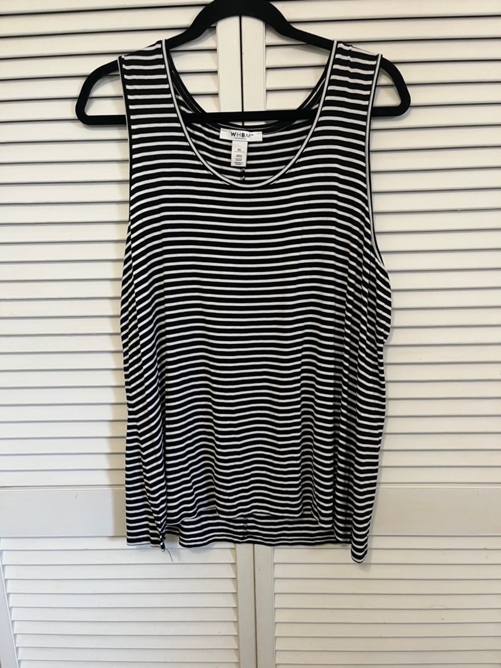 White House Black Market Black & White Striped Tank